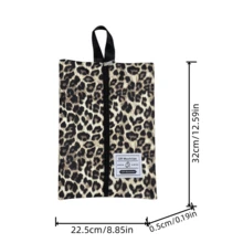 Leopard Print Shoe Bag, 5 Colors Available, Portable Travel Shoe Storage Bag, Waterproof Zipper Shoe Organizer, Suitable For Travel, Home Closet Storage - Multicolor - View 2