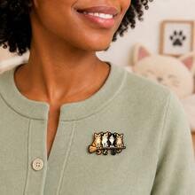 Pin Enamel Kucing dengan Blok Warna, Lencana Dekoratif Fashion, Ornamen Lencana Kerah, Lencana Tas, Hadiah. - MultiWarna - View 3