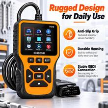 V516 OBD2 Silicone Button Scanner Car Diagnostic Tool 8 Functions Engine Fault Code Reader Clear DTC Real-Time Data Stream O2 Sensor Test I/M Readiness Mode 6 Vehicle Information Car Repair Tool - Orange - View 8