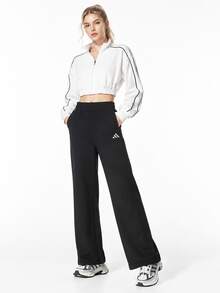Adidas New Women's Casual Knit Comfortable Straight Leg Pants Sweatpants - Black - View 1