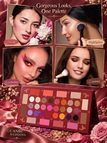 UCANBE Eyeshadow Palette, 36 Colors Matte Glitter Shimmer Eyeshadow Highlighter Contour Blush Powder, High Pigment Long-Lasting Waterproof, Suitable For Wedding, Celebration And Daily Use - Multicolor - View 3