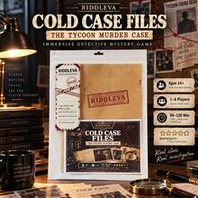 RIDDLEVA Cold Case Files Tycoon 未解之謎偵探桌上遊戲 沉浸式推理謎題遊戲 1-6人合作犯罪破案桌遊 萬聖節派對聖誕禮物家庭遊戲 - 黑色 - 查看 4