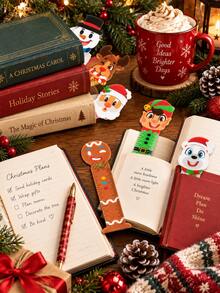 24pcs Christmas Bookmark Set, Cute Santa Claus Snowman Reindeer Gingerbread Man Bookmark Gift Set, Holiday Reading Accessories, Suitable For Book Lovers Christmas Stocking Stuffer - Christmas - View 5