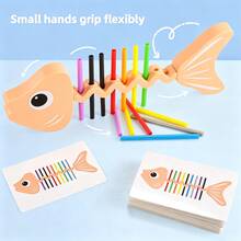 Kids Fishbone Color Matching Training Tabletop Game, Toddler Early Learning Educational Toy, Logic & Hand-Eye Coordination Puzzle Game, Parent Interactive Board Game, Ideal Birthday Holiday Christmas Gift For Children - Multicolor - View 6