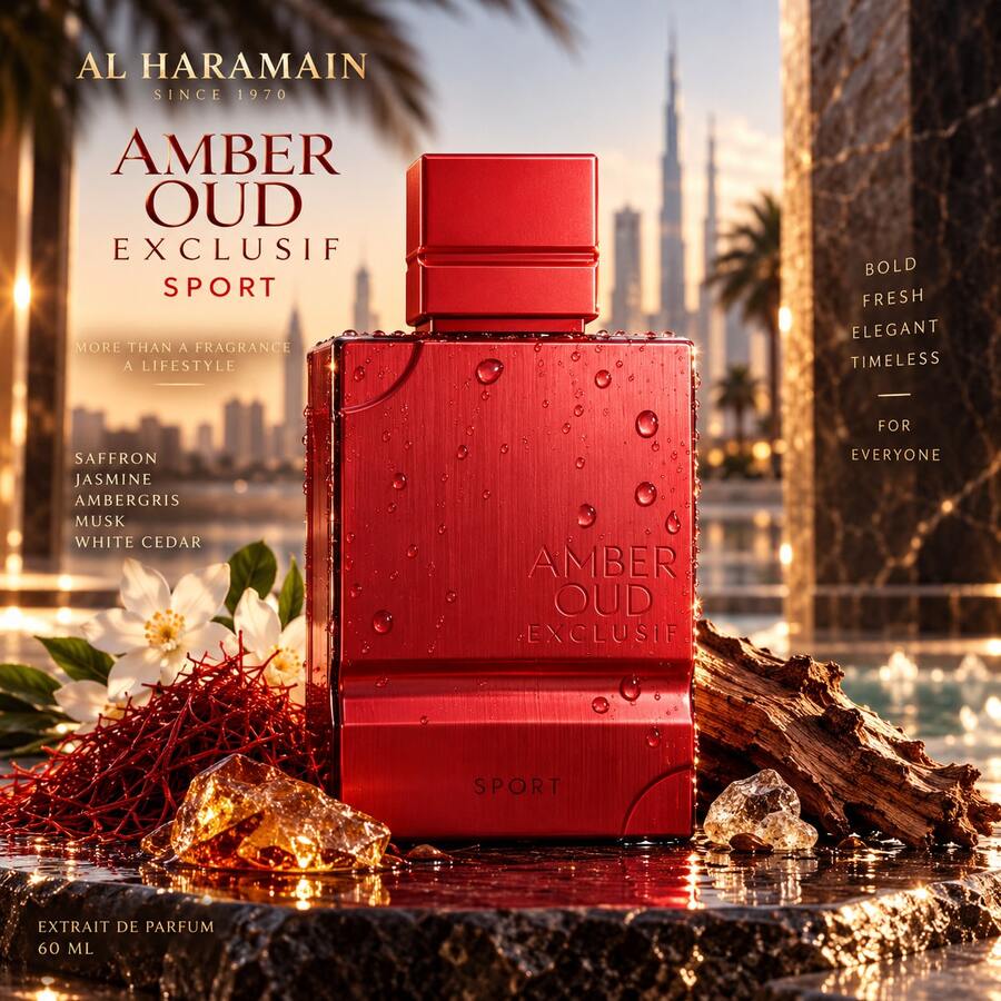 AL HARAMAIN الحرمين – أمبر عود إكسكلوسيف سبورت – 60 مل – مستخلص عطر – للجنسين - رسم الزهر - مشاهدة 1