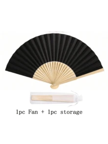1Set Personalized Coloured Fans With Retro Curved Font: With Storage Bag,Add Any Text, Name, Or Quote,Suitable For Weddings, Tea Parties, Bridesmaid - Multicolor - View 10