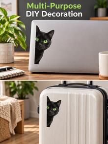 Eye-Catching Fun Black Cat Car Sticker, Suitable For Laptop, Car, Motorcycle, Can Cover Scratches, Ideal Gift For Various Occasions - A - View 4