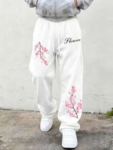 SU ER Men's Summer Casual Loose Drawstring Elastic Waist Wide Leg Long Pants With Drape - White - View 2