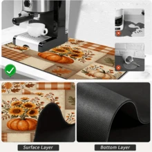 1pc Dish Drying Mat, Coffee Machine Mat, Autumn Harvest Pumpkin Bouquet Pattern Dish Drying Mat, Kitchen Absorbent Quick-Dry Mat, Home Tabletop Protection Mat, Practical Multi-Functional Home Decor, Multi-Purpose Drying Mat, Home Gift, Tabletop Decoration - XYLSD-1112 - View 9