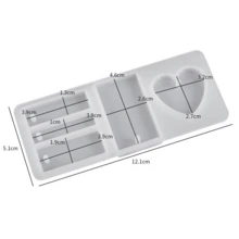 1pc DIY Crystal Epoxy Resin Heart-Shaped Rectangular Pendant Charm Mold With Hole, Heart Necklace Rectangular Earring Silicone Mold - White - View 10