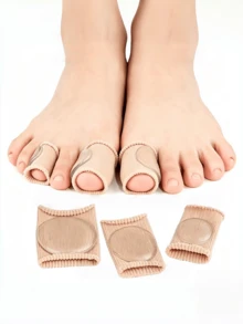 2 Pairs Anti-Friction Toe Protectors Breathable Soft Comfortable Forefoot Shoe Insoles - Beige - View 1