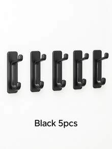 Self-Adhesive Wall Hook - Matte Black Towel Hook, Suitable For Bathroom And Kitchen; Multi-Functional Hook, Can Hang Coats, Bags And Robes; Waterproof Drill-Free Wall Mount, Using Super Strong Removable Adhesive; Strong Load-Bearing Capacity - Multicolor - View 15