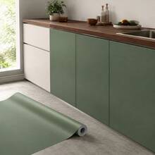 1 Roll Of Peel And Stick Wallpaper, Water-Resistant, Oil-Proof, Removable, Wall Covering Film For Renovating Kitchen Countertop, Cabinet, Wall - Green - View 2