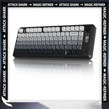 ATTACK SHARK X Freewolf M75 Wireless Gaming Keyboard, Dual-Mode Bluetooth 2.4G, Gradient PBT Keycaps, OLED Display & Knob Control, Rainbow Backlight, 82-Key Compact Anti-Ghosting Keyboard, Compatible With PC Mac Laptop - View 1