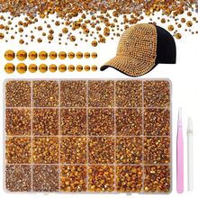 21,000pcs Neon Orange AB Rhinestones, Stunning Handmade Clothing Decoration Set, Assorted Sizes Jelly Resin Gemstones, Neon Orange Gemstone Decor, Flat Back Resin Rhinestones For Handmade Clothing DIY And Face Makeup - Multicolor - View 9