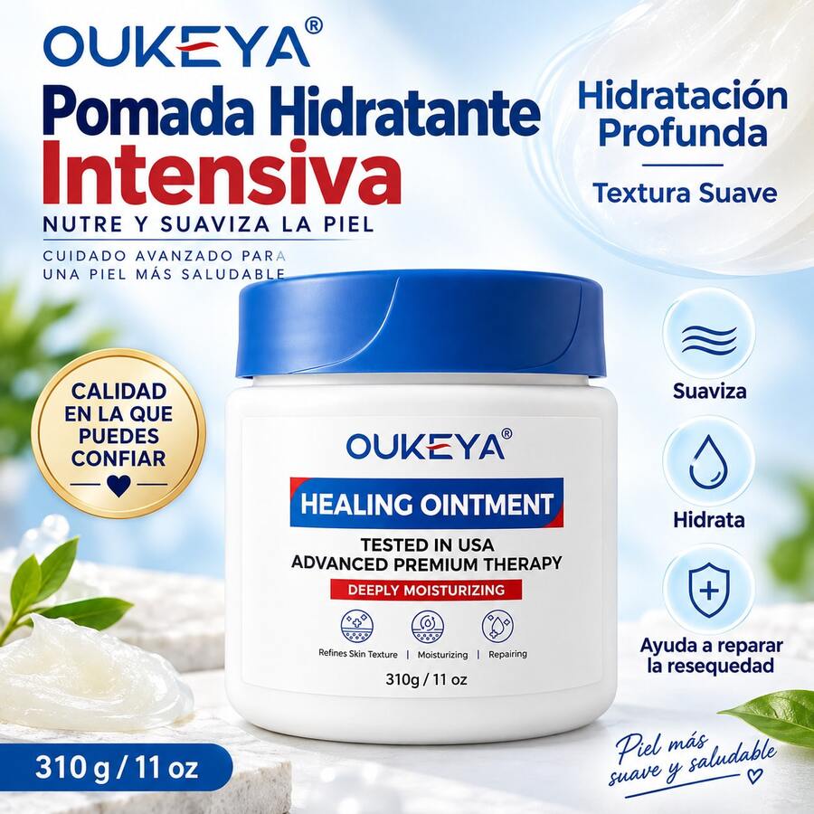 OUKEYA Ungüento Hidratante Multiusos con Petrolato y Pantenol, 310 g - Ungüento de 310 g - Ver 1