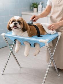 Foldable Pet Grooming Hammock Stand (Includes Fixing Straps), Breathable Dog & Cat Bathing Rack, Nail Trimming Restraint Frame, Suitable For Small To Medium Pets At Home And Pet Grooming Shops - One Size (1pc) - View 6
