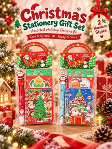 3pcs Christmas Stationery Gift Set: Notebook, Pencils, And Cute Christmas Sticky Notes-Christmas-Themed Study Set, Perfect Holiday Gift - Multiple Styles - View 8