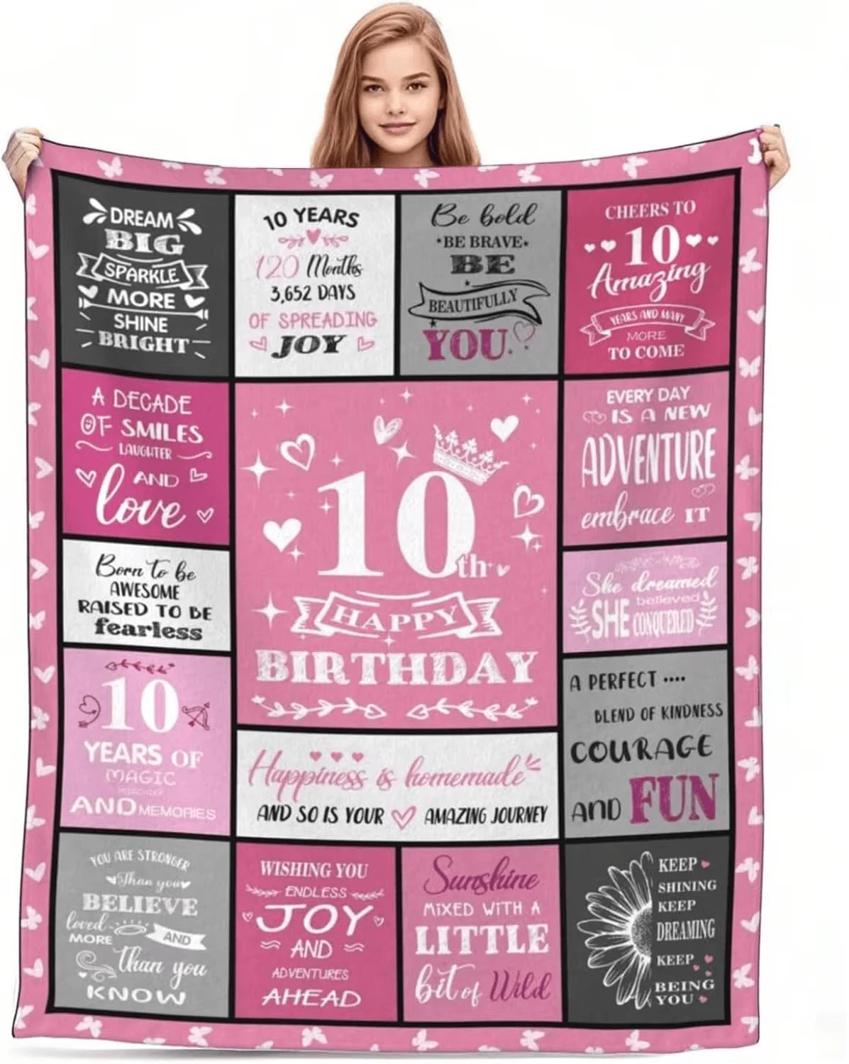 10th Birthday Gifts Blanket Girl, 60 X 50 Inch 10 Year Old Girl ...