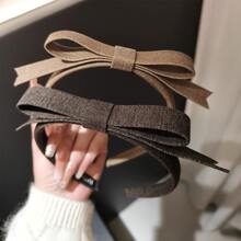 3pcs/1pc Korean Style Thin Fabric Bow Headband Elegant Versatile Solid Color Non-Slip Hair Hoop Bangs & Loose Hair Pressing Hair Clip For Women - Multicolor - View 12