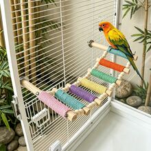 1pc Colorful Parrot Climbing Ladder Bird Toy, Sturdy Cage Perch, Climbing Perch Bird Toy, Suitable For Budgies, Cockatiels, Parrots Exercise Enrichment Decor, Bird Cage Accessories - View 3