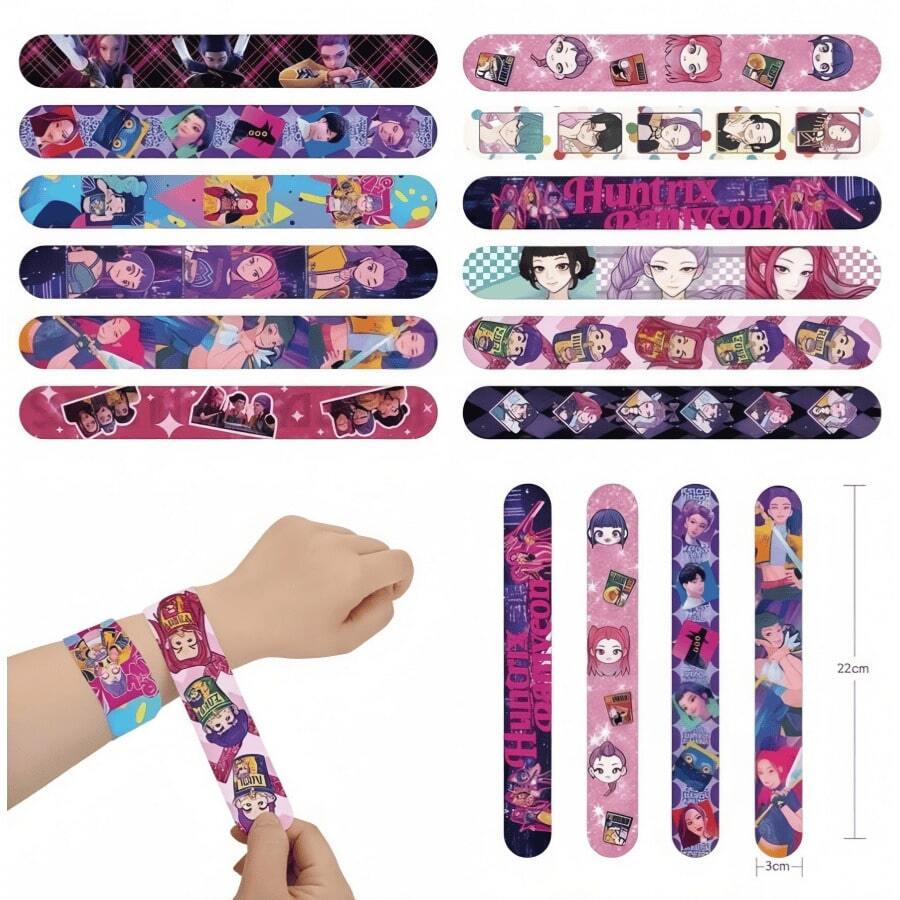 Hasbro 12pcs K-Pop D Emon Hunter Girl Group Style Snap Bracelet, Fashion Party Decoration Bracelet, Fan Festival Commemorative Gift [Random Style] - One Size - View 1