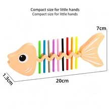 Kids Fishbone Color Matching Training Tabletop Game, Toddler Early Learning Educational Toy, Logic & Hand-Eye Coordination Puzzle Game, Parent Interactive Board Game, Ideal Birthday Holiday Christmas Gift For Children - Multicolor - View 8