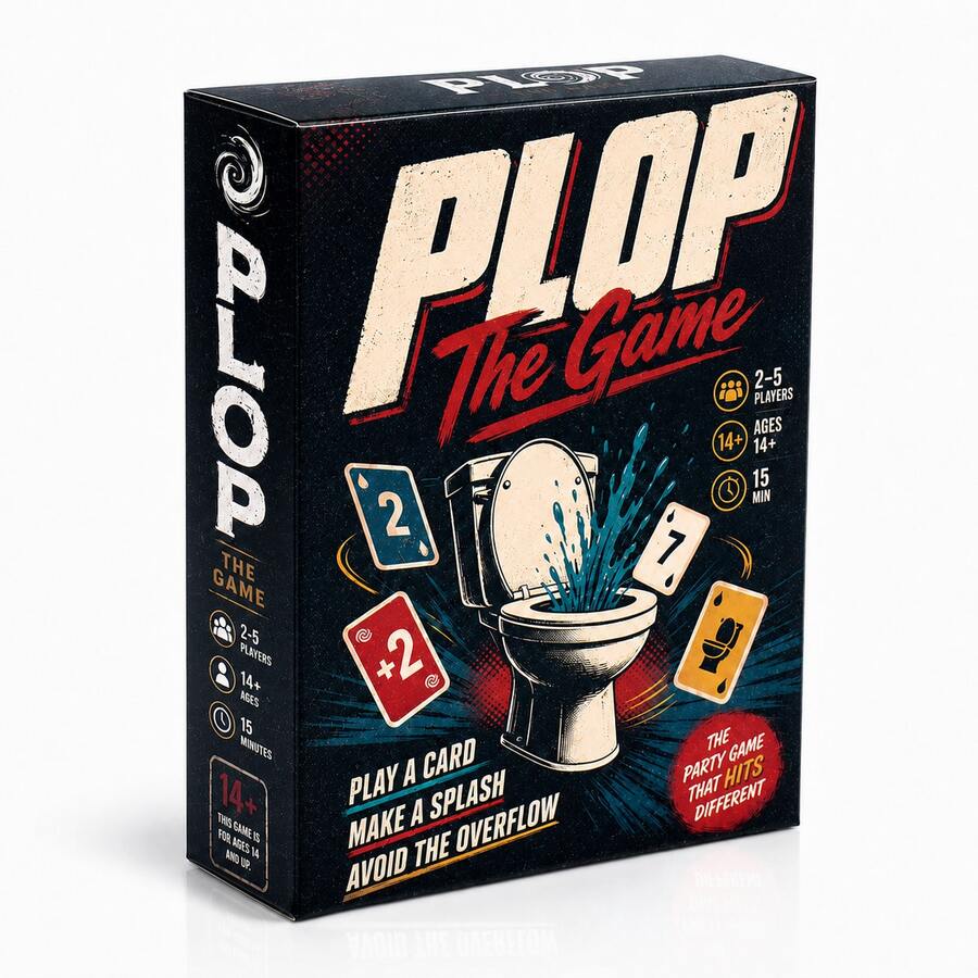 PLOP Is A Fast-Paced Party Card Game Perfect For Playing With Family And Friends. The Game Combines Strategic Risk, Timing, And Color Matching, And Includes Toilet Cards, Skip Flip Cards, And Wild Action Cards. It Features 52 High-Definition, Full-Color Cards, Upgraded With Thicker 300g Coated Paper And A Matte Finish, In A Standard 9*6.5CM Size Packaging Box. - Black - View 1