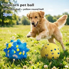 Nicbeybole 2 Packs ETPU Popcorn Dog Chew Ball, Durable Floating Toy For Aggressive Chewers, Small Medium Dogs - Multicolor - View 2