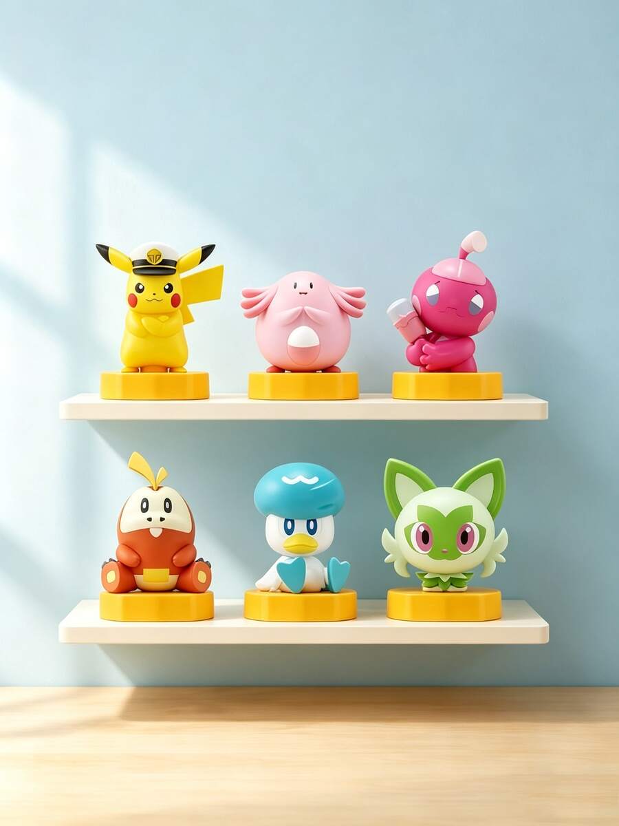 MINISO Mô hình trang trí nhân vật Pokémon dễ thương kèm đế, ngẫu nhiên 1 mẫu, dùng trưng bày bàn làm việc kệ sách, quà tặng sinh nhật Giáng Sinh - Ngẫu nhiên một cái - Xem 1