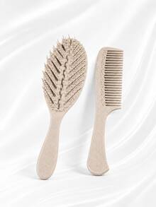 Set Sisir Rambut Fleksibel Berlubang Bentuk Daun untuk Mengurai dan Menata Rambut, dengan Pin Bulat & Sisir Gigi Lebar yang Serasi untuk Rambut Keriting Bergelombang Tebal, Penghalus Harian, Pembagi Rambut, Penataan Rambut Basah dan Kering, Penggunaan di Rumah dan Perjalanan, Pilihan Multiwarna - Mengatur - View 11