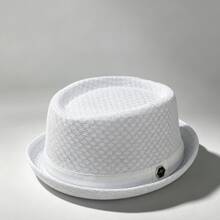 British Style Men's Jazz Hat Breathable Mesh Flat Brim Fedora Foldable Sun Hat Unisex All Season Wear - A - View 7