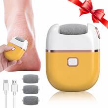 Rechargeable Electric Foot Scrubber With 3 Replaceable Grinding Heads, Coarse Head For Deep Polishing, USB Charging, Portable And Easy To Use, For Cracked And Dry Skin Care - Multicolor - View 7