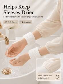 Simple And Soft Ultra-Fine Fiber SPA Wristband And Hairband Set, Fluffy And Absorbent Wrist Towel Band, Can Prevent Liquid From Dripping, Elastic Makeup Hairband Wristband, Suitable For Daily Skincare - Multicolor - View 5