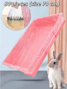 50pcs Pet Cage Toilet Pads, Rabbit Cage Bird Cage Universal Disposable Plastic Tray Film Cover, Cat Litter Bag, Dog Pee Pad, Cleaning Mat Cover, Guinea Pig Cage Liner, Cat Supplies, Rabbit Accessories - White - View 12
