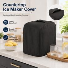 Desktop Ice Maker Cover, Heavy Duty 300D Oxford Fabric Portable Ice Maker Cover, Suitable For Desktop Ice Maker, Universal Kitchen Appliance Storage And Protection Cover, Suitable For Home, Bar, RV, Office, Kitchen Countertop, Cabinet, Storage Room And Daily Appliance Organization - Black - View 3