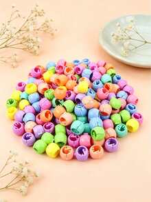 50pcs Mixed Color Heart, Round Bead, Pentagram, Clover Mini Hair Clips, Various Styles For Daily, Party, Workout Braided Hairstyles, Perfect Gift - Multicolor - View 3