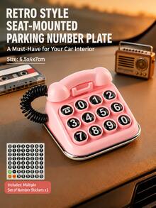 Rambu Parkir Mobil Berbentuk Telepon Klasik, Plat Nomor Parkir Sementara yang Dapat Disesuaikan, Dekorasi Interior Mobil Mini Berbentuk Telepon Rumah Retro, Dekorasi Interior Mobil Universal - A - View 10