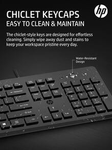 HP USB Wired Office Keyboard, Keyboard And Mouse Combo, 104-Key Full-Size Keyboard, Compatible With Laptops, Desktops, And All-In-One PCs, Spill-Resistant Office Keyboard [Office & Entertainment + Wired Keyboard] - View 4