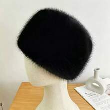 Faux Fur Long Hair Flat Top Hat, Snow Mongolian Style Winter Faux Fur Patchwork Fur Hat, Autumn/Winter Hat - Hat - View 2