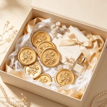 20入/包 3D鬱金香蠟封貼紙，婚禮邀請函信封封口貼，自黏式白色花朵貼紙，適用於邀請函、禮物包裝、聖誕節 - 鬱金香-棕色 - 查看 9