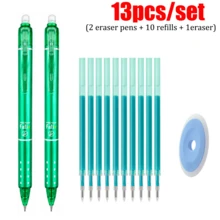 13pcs/Set 2 Packs Retractable Erasable Gel Pen Set With 10 Refills & 1 Eraser, 6 Color Options, Smooth Writing Refillable Pens For Students, School, Office, Note Taking, Homework, Journaling & Everyday Writing - Multicolor - View 15