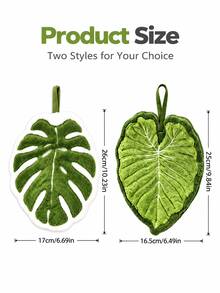 Leaf-Shaped Microfiber Absorbent Towel With Hanging Loop, Fashionable Bathroom & Kitchen Hand Towel, Mother's Day & Holiday Gift - Multiple Styles and Colors - View 3