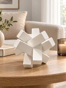 1pc Abstract Geometric Knot Sculpture, Modern Minimalist Decorative Object, Contemporary Tabletop Ornament For Living Room, Coffee Table, Bookshelf, Entryway, Office Desk, Shelf Decor, Housewarming Gift - 1PC - View 1
