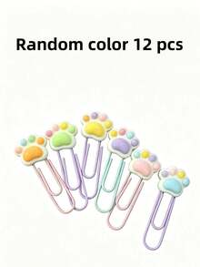 6/12pcs Exquisite Cherry Blossom Paper Clips, 2 Sizes Available, Dopamine Color Palette, Attractive And Practical Design, Creative Product, Suitable For Storage, Organization, Documents - Multi-color - View 6
