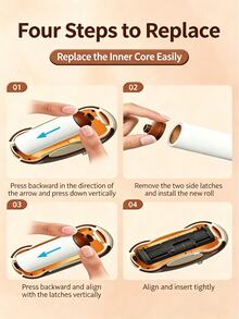 7Pcs/1Set Donut Portable Lint Remover, Lint Remover, Angled Tear-Off Brush For Pet Hair And Clothing, Compact And Portable, Suitable For Travel, Office, And Home Use - Multicolor - View 7
