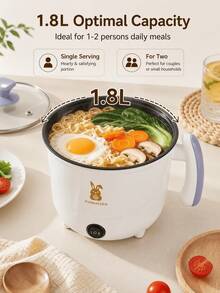 Nồi cơm điện đa năng SOKANY mini cho sinh viên, nồi điện ký túc xá đa năng 2 mức nhiệt, phù hợp chiên/luộc/hầm/nấu, dùng cho 1~3 người - Lớp đơn màu trắng - Xem 5