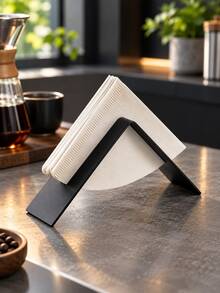 Pour Over Coffee/V-Shaped Durable 430 Stainless Steel/Coffee Filter Paper Holder/Storage Box/Coffee Bar Storage Rack - View 13