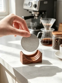 1PC Coffee Distribution Screen Storage Rack Espresso Machine Secondary Distribution Screen Holder Multi-Slot Draining Stand Coffee Filter Plate Desktop Storage Base Coffee Accessories - Multicolor - View 4