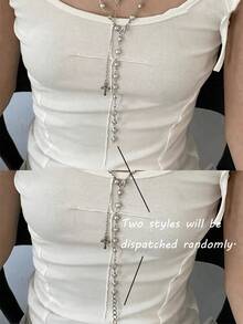 4pcs Fashionable Cross Y2K Style Layered Metal Silver Women's Necklace Set, Suitable For Prom, Banquet, Party, Date, Daily Outfit Accessories - Multicolor - View 4